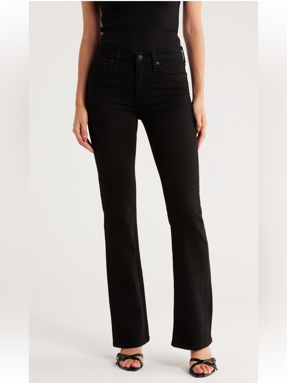 rag & bone Black Mid-Rise Flare Jeans